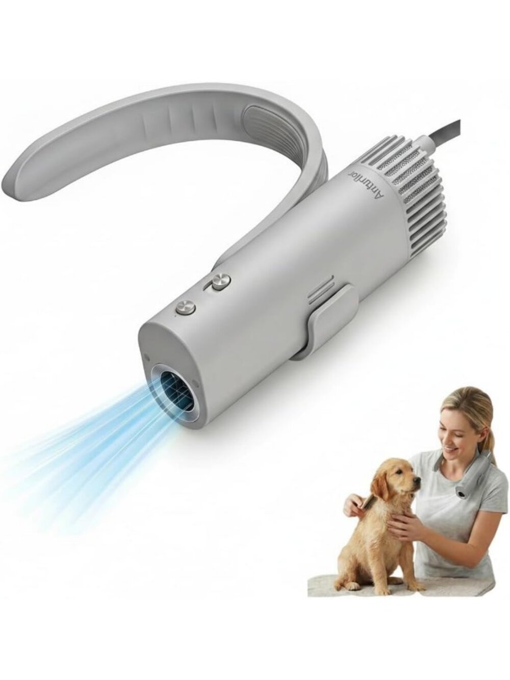 Portable Hands-Free Pet Dryer for Dogs & Cats - Lightweight, Low Noise
